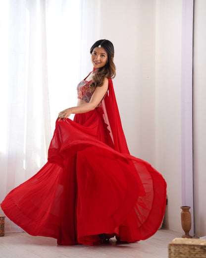 Latest Georgette Sequence Full Stitched Lehenga Choli