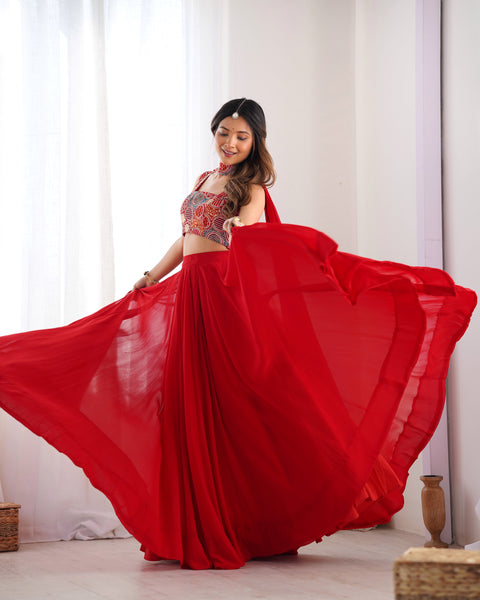 Latest Georgette Sequence Full Stitched Lehenga Choli