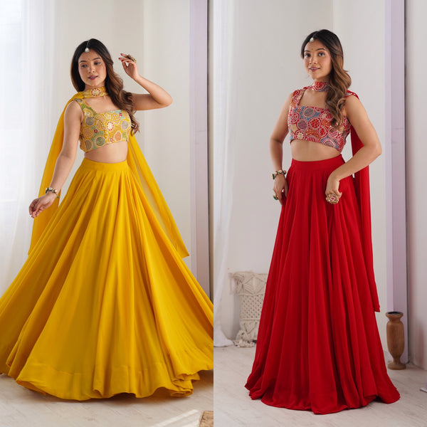 Latest Georgette Sequence Full Stitched Lehenga Choli