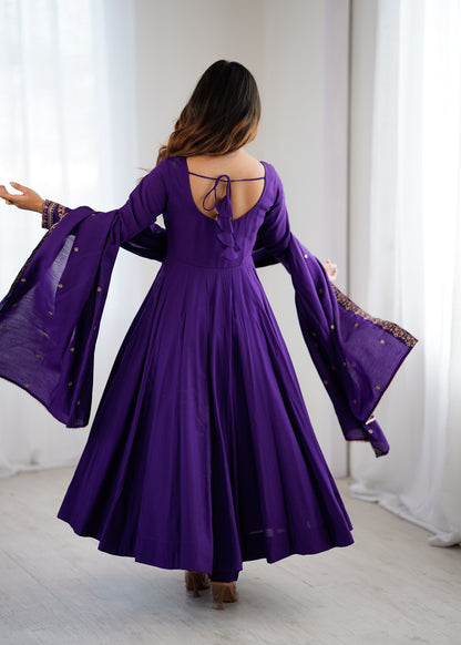 Roman Chanderi Silk Anarkali Gown.