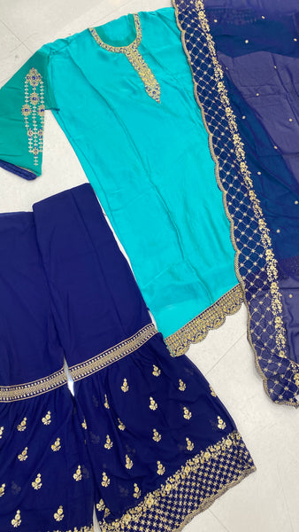 Rama Latest Satin Sharara Suit