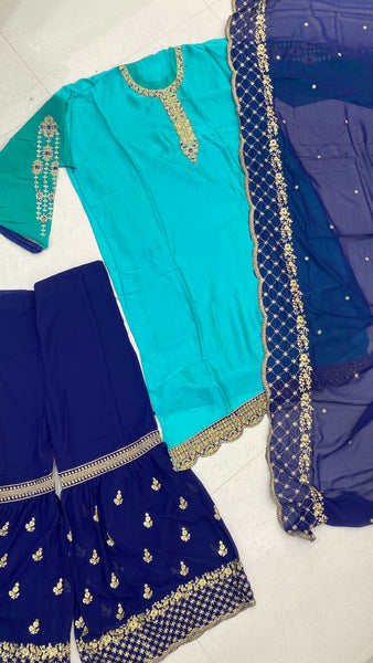 Rama Latest Satin Sharara Suit