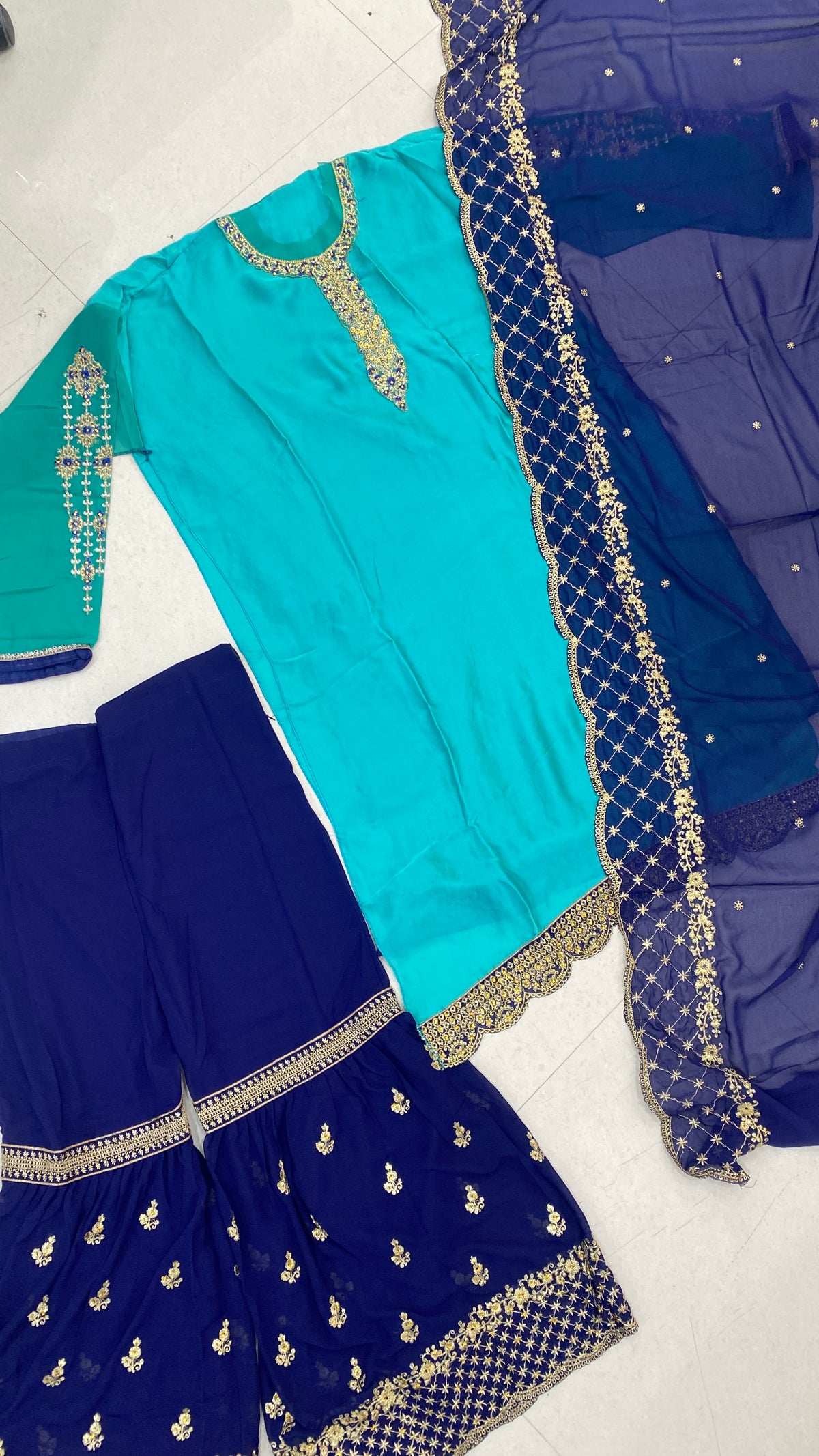 Rama Latest Satin Sharara Suit