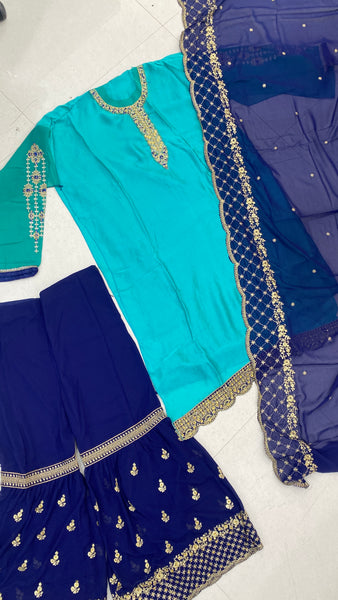 Rama Latest Satin Sharara Suit