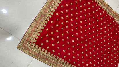 Red Georgette Embroidery Saree