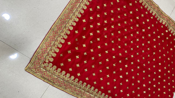 Red Georgette Embroidery Saree