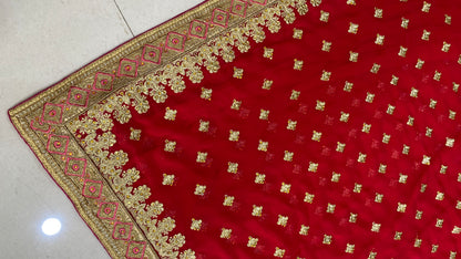 Red Georgette Embroidery Saree