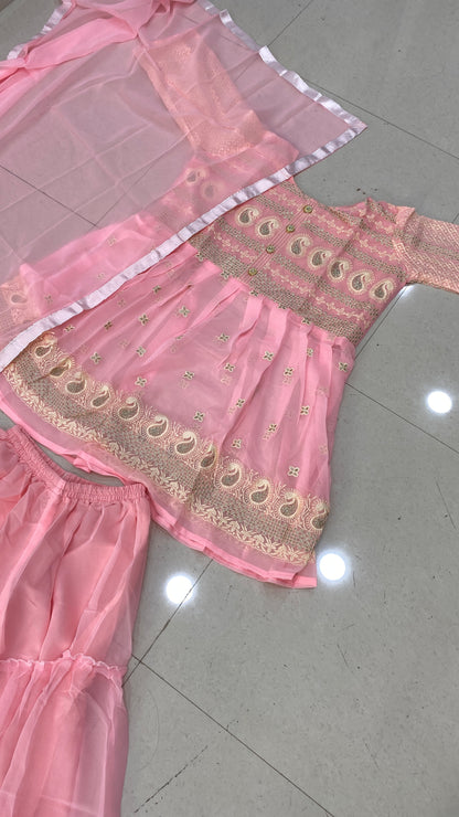 Georgette full stitched Sharara Suit
