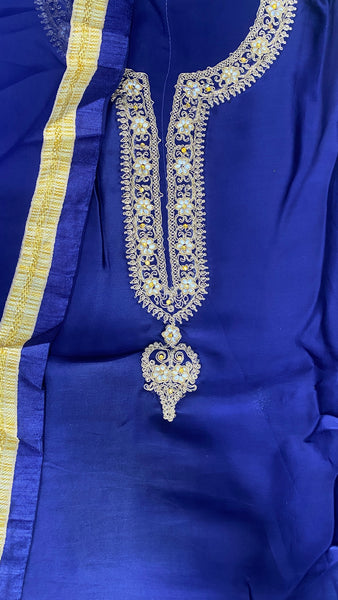 Semi Stitched Satin Lehenga Salwar Suit