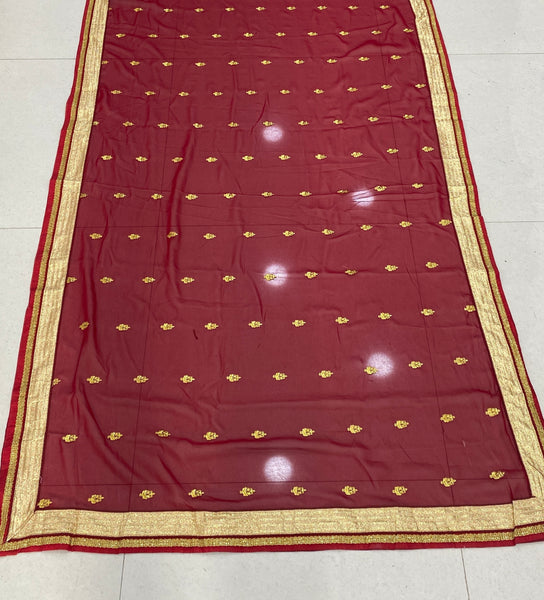 Red Georgette Saree with Blouse