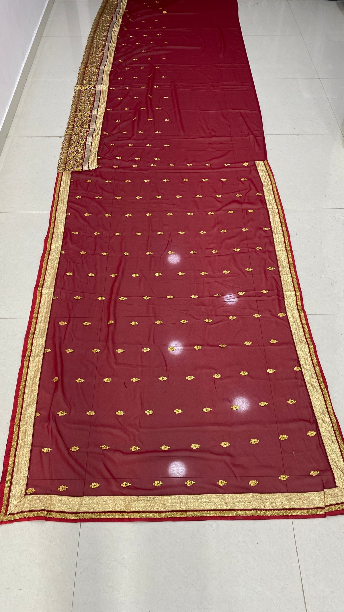 Red Georgette Saree with Blouse