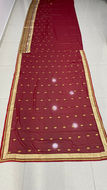 Red Georgette Saree with Blouse
