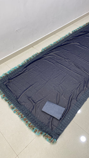 Blue Color Georgette Party Wear Saree