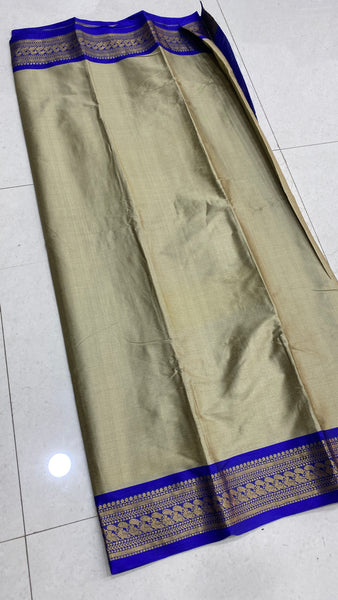 Blue Party Wear Pallu & Jacquard Work On All Over The Saree