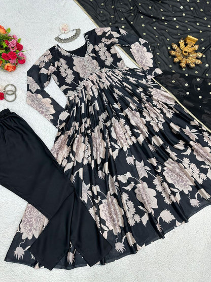 Beautiful Designer Alia With Nayra Cut Anarkali Gown Suit