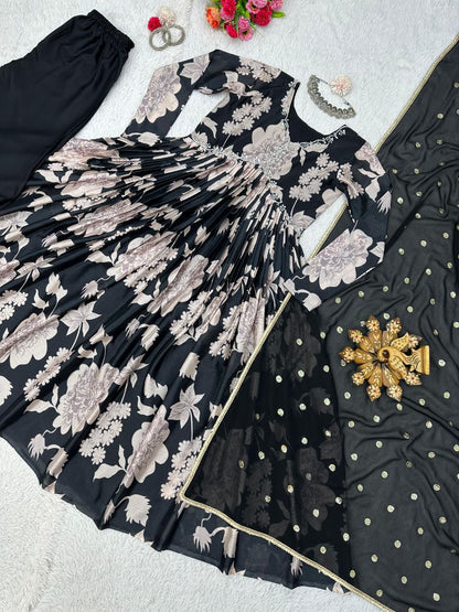 Beautiful Designer Alia With Nayra Cut Anarkali Gown Suit