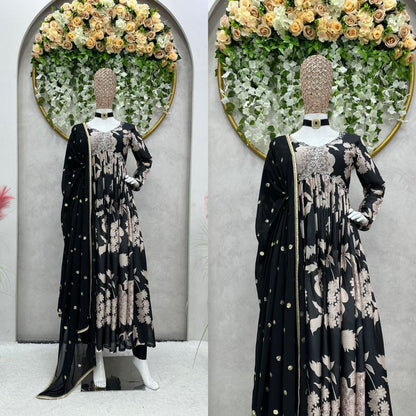 Beautiful Designer Alia With Nayra Cut Anarkali Gown Suit