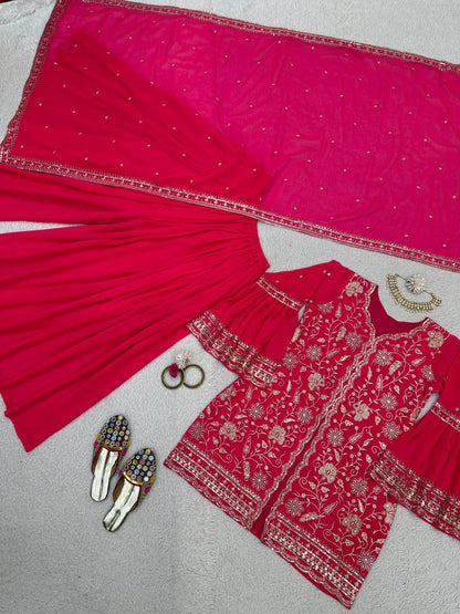 Beautiful Georgette Sequence Embroidered Work Salwar Suit