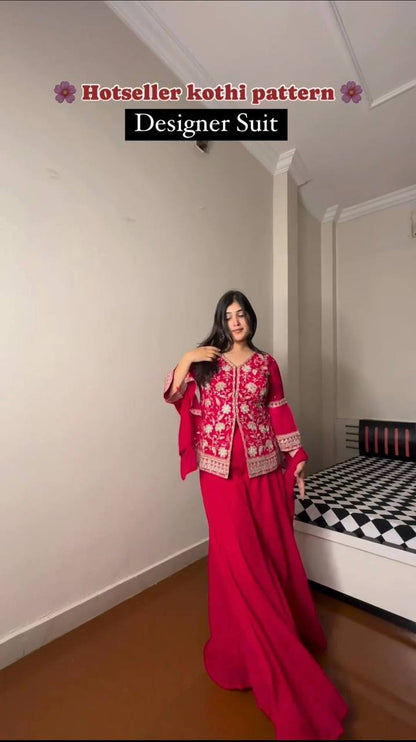 Beautiful Georgette Sequence Embroidered Work Salwar Suit