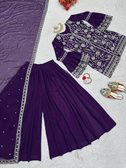 Beautiful Georgette Sequence Embroidered Work Salwar Suit
