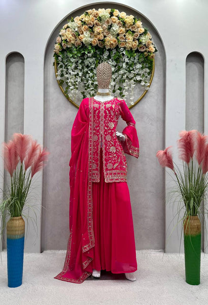 Beautiful Georgette Sequence Embroidered Work Salwar Suit