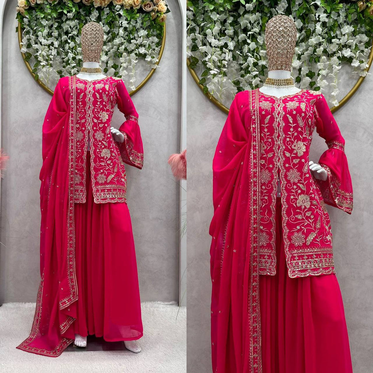 Beautiful Georgette Sequence Embroidered Work Salwar Suit