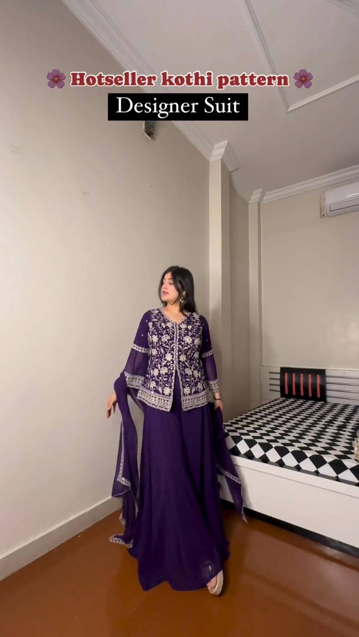 Beautiful Georgette Sequence Embroidered Work Salwar Suit