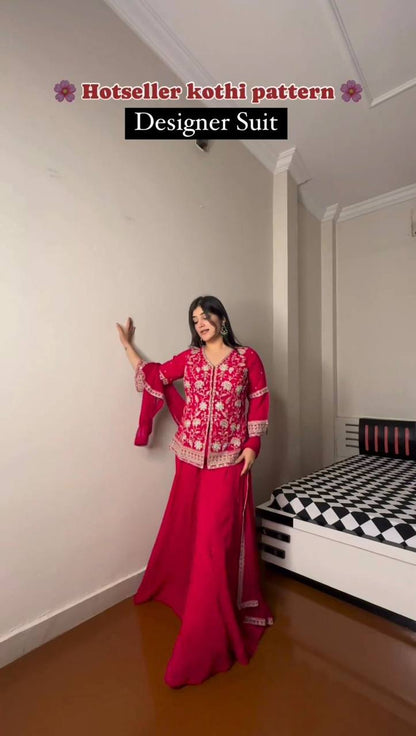 Beautiful Georgette Sequence Embroidered Work Salwar Suit