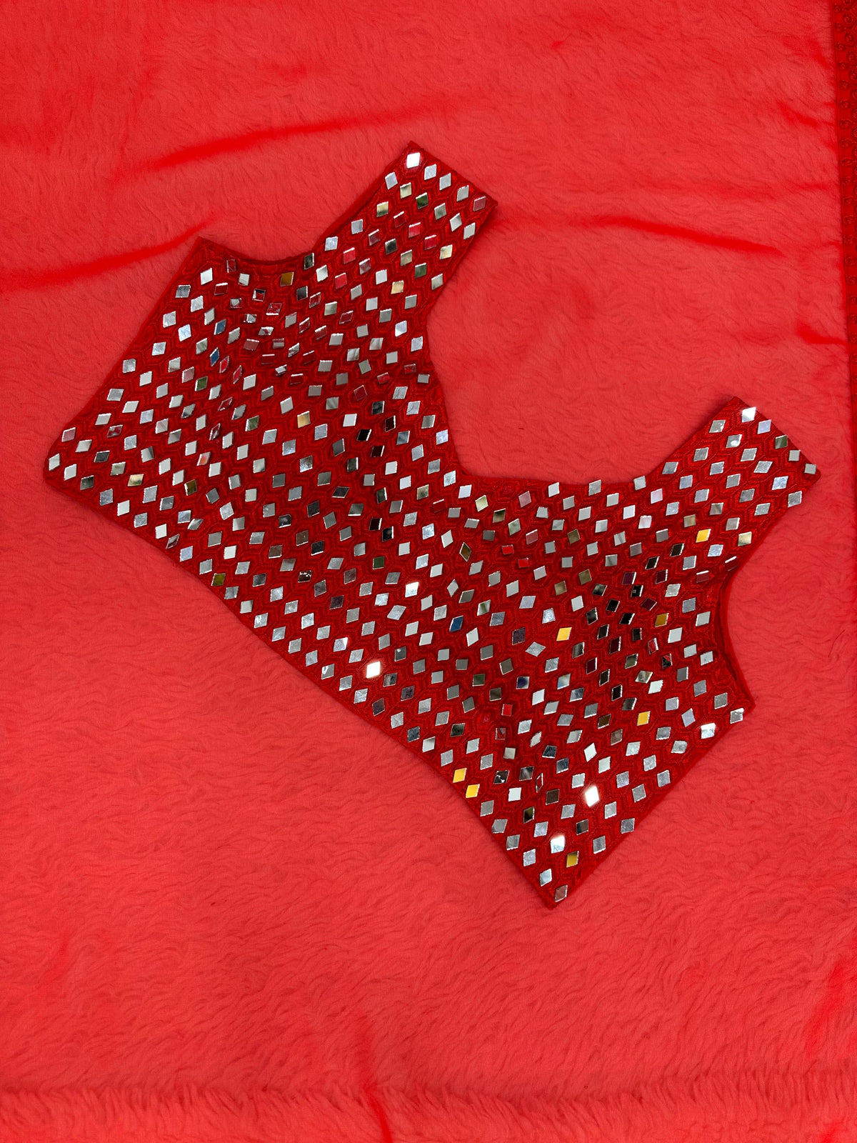 Red Alia Embroidery latest georgette Saree