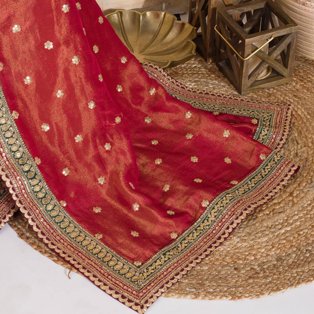 Light Orange Color Jimmy Choo Sequence Thread Work Saree Blouse