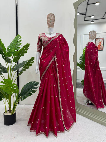Latest Red Color Jimmy Chu Saree Blouse