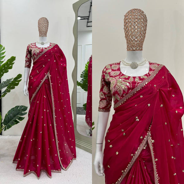 Latest Red Color Jimmy Chu Saree Blouse