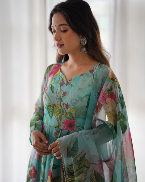 Beautiful Organza Full Flair Anarkali Salwar Suit