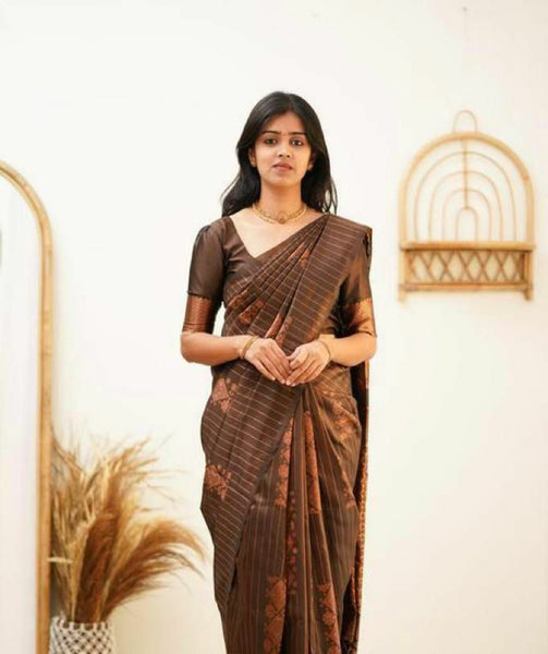 Latest Jacquard Work On All Over The Saree