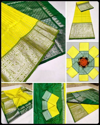 Beautiful Rich Pallu & Jacquard Work On All Over The Saree