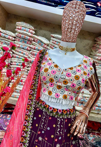 Latest Georgette Multi Embroidered Sequence Work Lehenga Choli