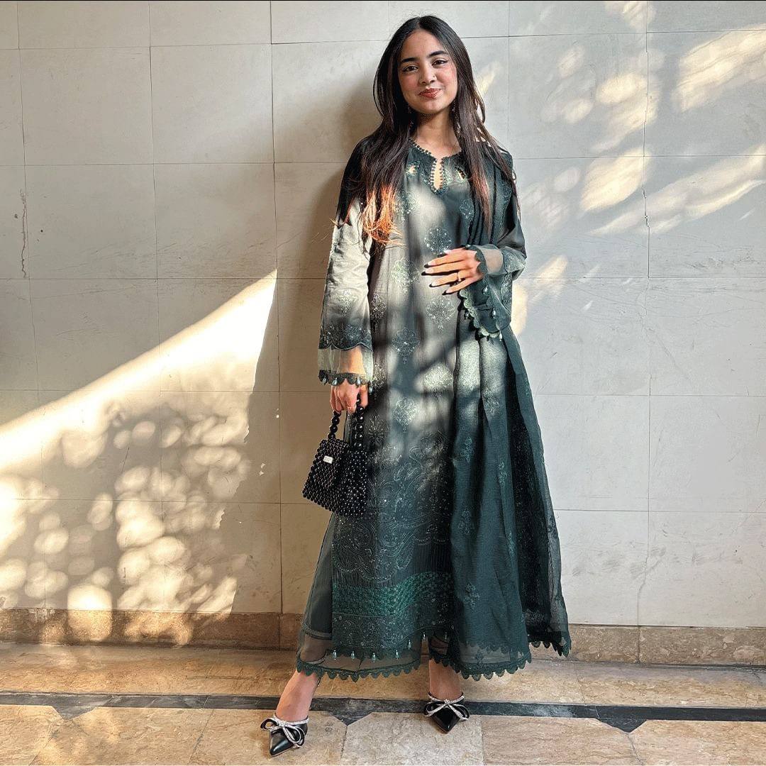 Latest Rama Color Party Wear Georgette Sequence Work Ready Made Salwar Suit