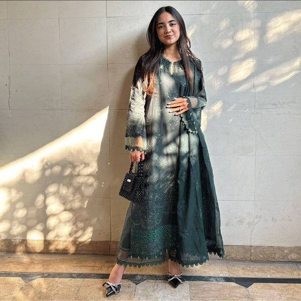 Latest Rama Color Party Wear Georgette Sequence Work Ready Made Salwar Suit