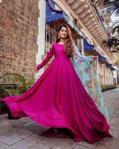 Attractive Festival wear Regular Anarkali Flared Gown with Dupatta