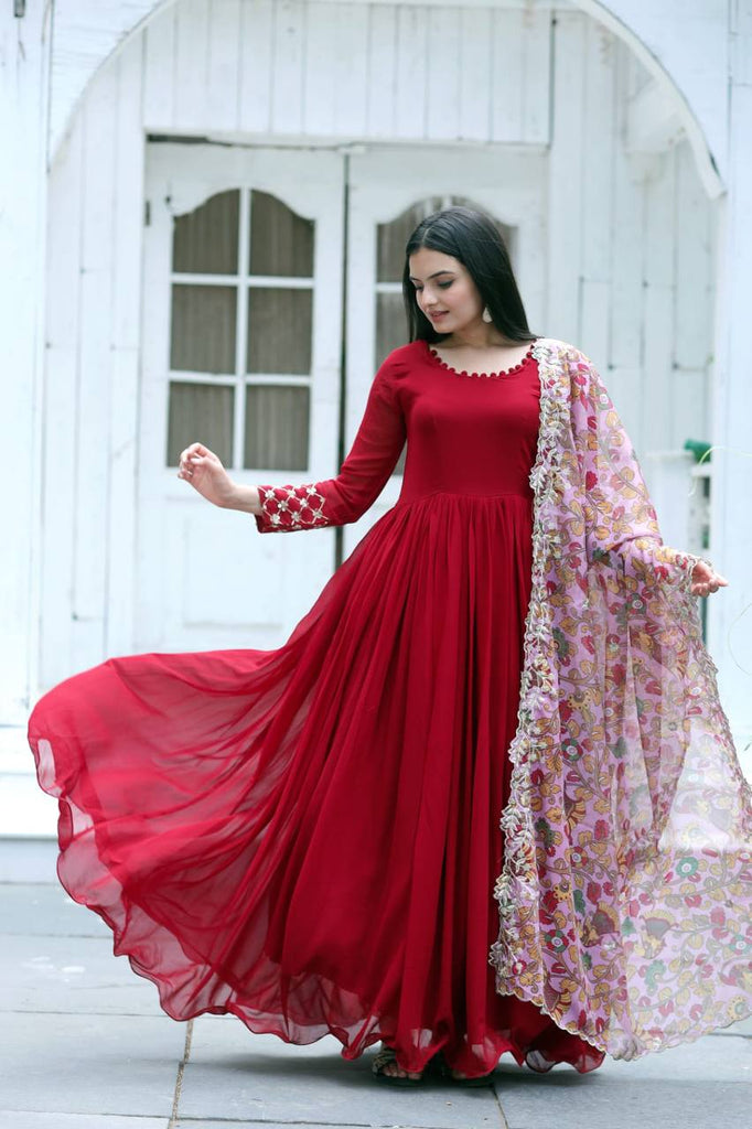 Shop Ayesha Takia Red Abaya Style Anarkali Suit Party Wear Online at Best  Price | Cbazaar