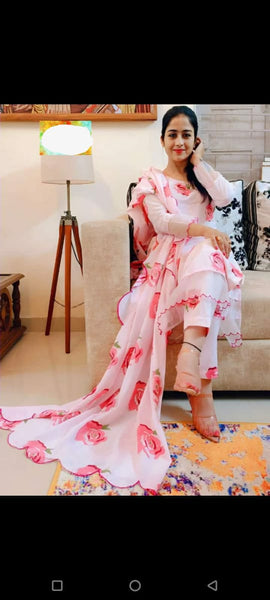 Beautiful Ready to Wear Suit with Rose Print