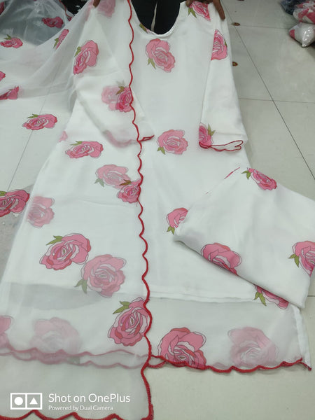 Beautiful Ready to Wear Suit with Rose Print