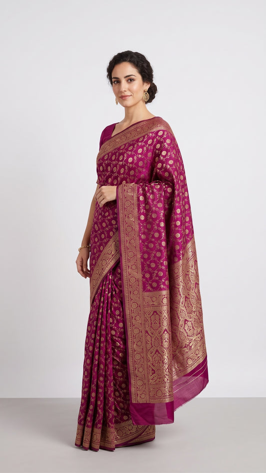 Maroong Color Jacquard Trending Saree