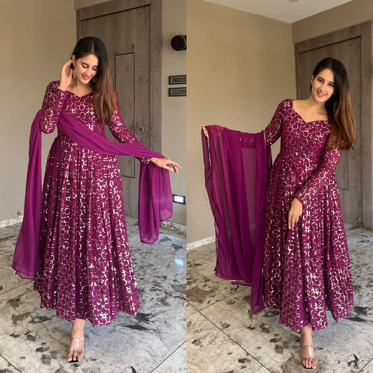 Beautiful designer party wear anarkali suit for women