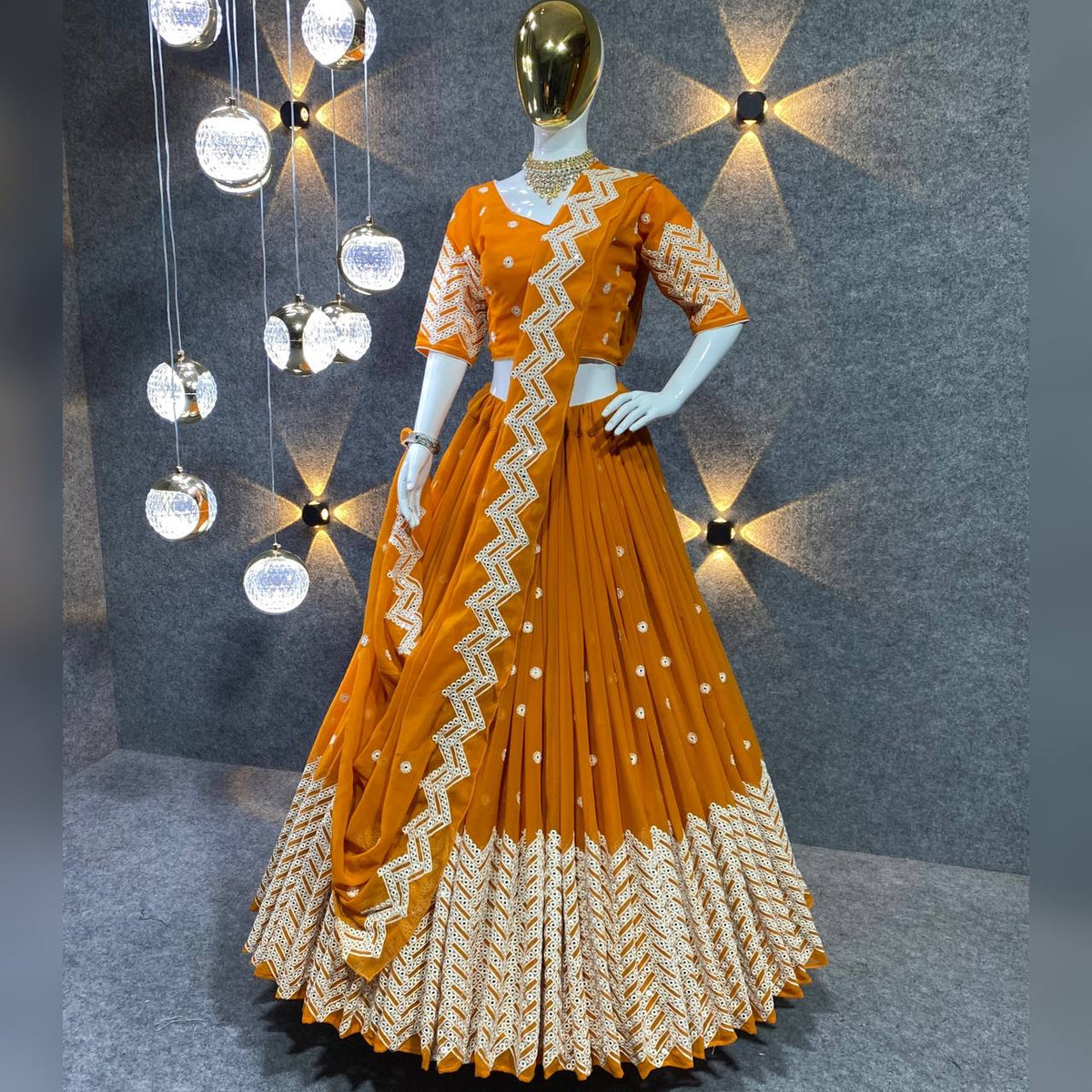Beautiful Georgette lehenga choli with sequence embroidery work