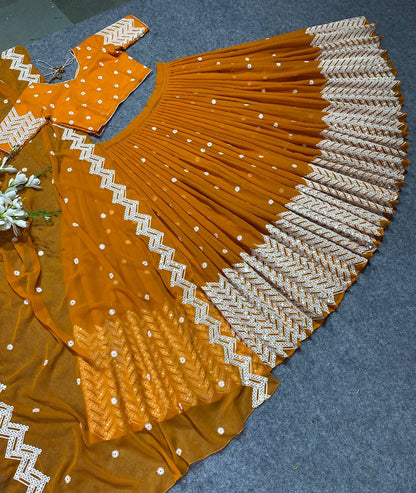 Beautiful Georgette lehenga choli with sequence embroidery work
