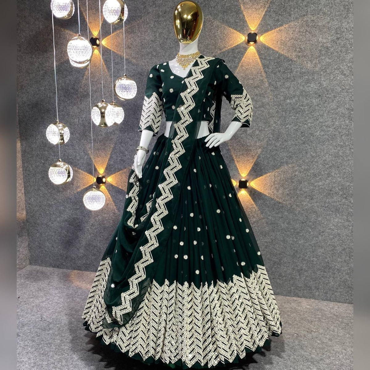Beautiful Georgette lehenga choli with sequence embroidery work