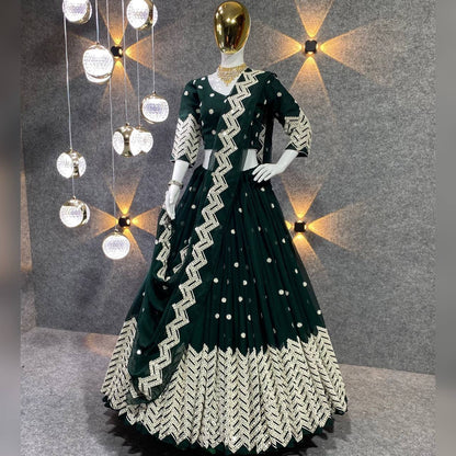 Beautiful Georgette lehenga choli with sequence embroidery work