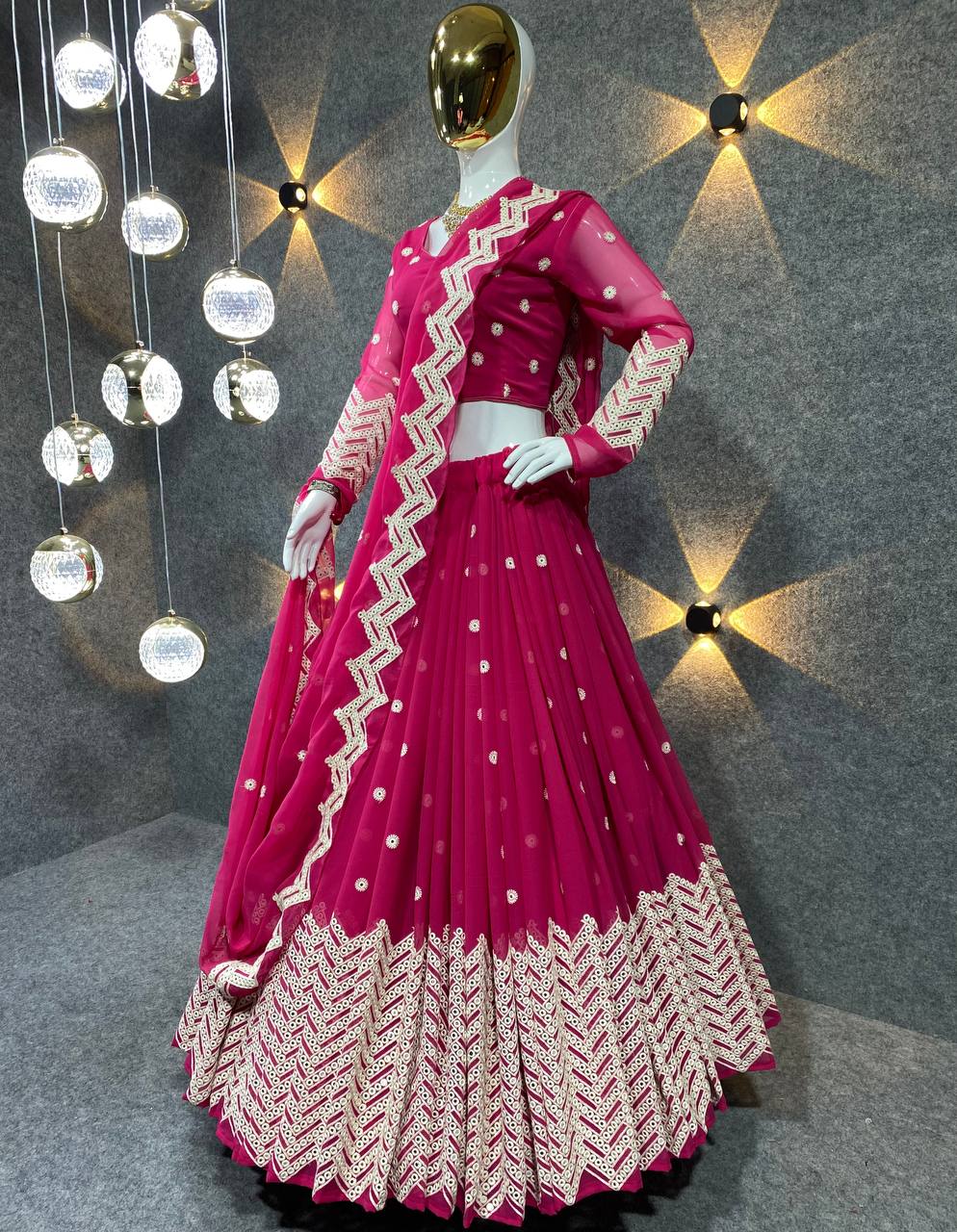 Beautiful Georgette lehenga choli with sequence embroidery work