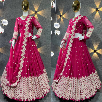 Beautiful Georgette lehenga choli with sequence embroidery work